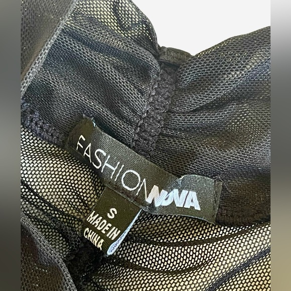 FASHION NOVA Mesh Bodysuit Black Long Sleeve Bodysuit - Picture 9 of 10